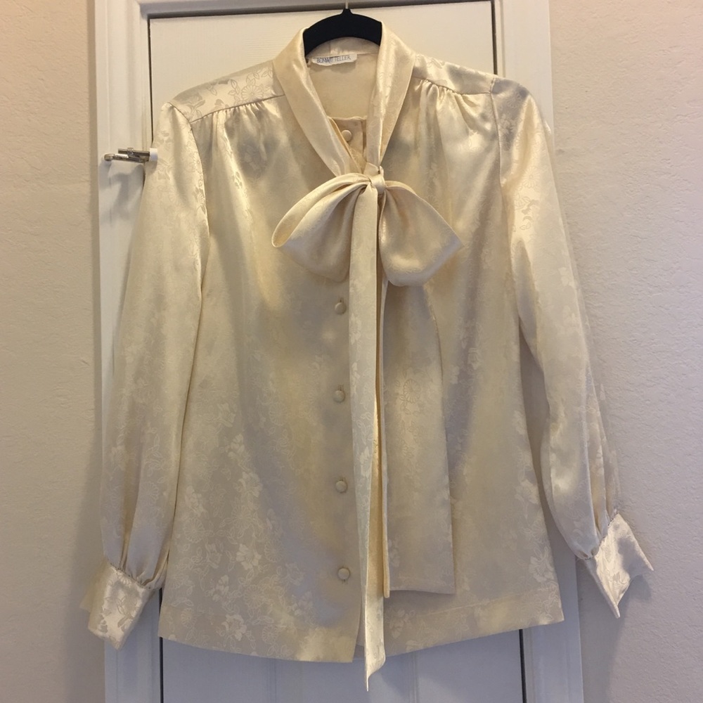 Vintage Neck Bow Tie Blouse Size 6